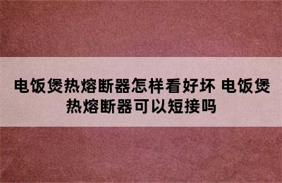 电饭煲热熔断器怎样看好坏 电饭煲热熔断器可以短接吗